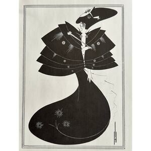 Aubrey Beardsley, Black Cape, Illustration, Oscar Wilde, Print ~ 250726-WH 240 B